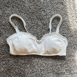 Stoney Clover White Textured Bralette Bikini - Size L